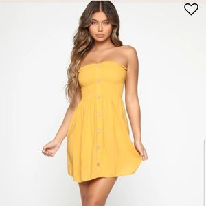 Mini Dress - color-mustard